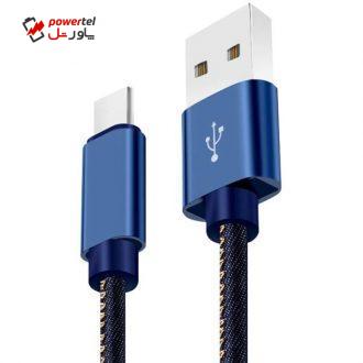 کابل تبدیل USB به USB-C مدل TEK302 طول 0.18 متر