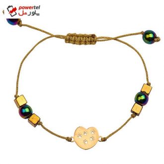 دستبند طلا 18 عیار دخترانه کرابو طرح قلب مدل Krd1036