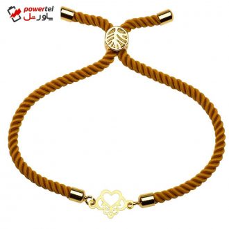 دستبند طلا 18 عیار دخترانه کرابو طرح قلب مدل Krd1121