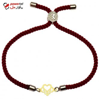 دستبند طلا 18 عیار دخترانه کرابو طرح قلب مدل Krd1122