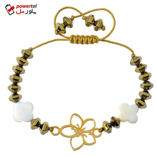 دستبند طلا 18 عیار دخترانه کرابو طرح گل مدل Krd1025