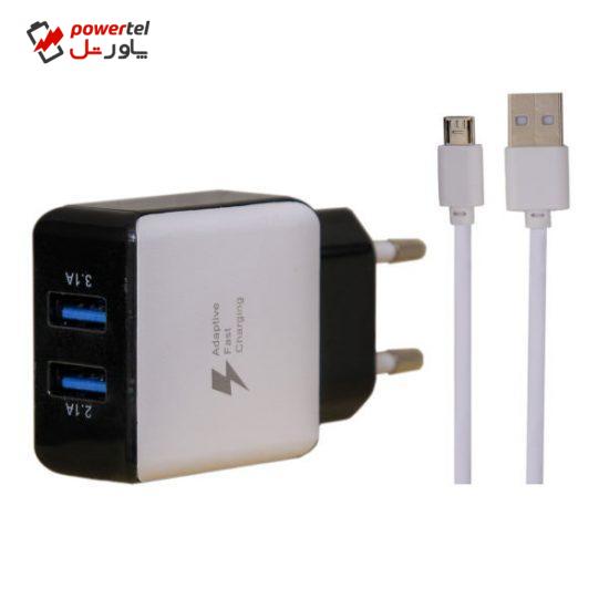 شارژر دیواری مدل keke-f17c به همراه کابل تبدیل USB-C