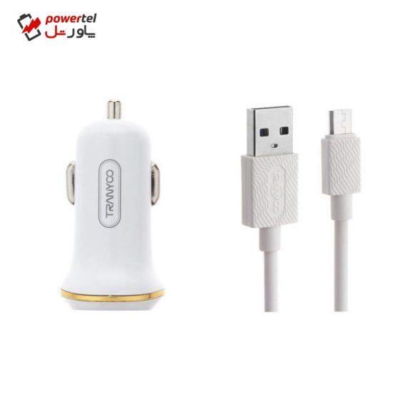 شارژر فندکی ترانیو مدل c11 همراه به همراه کابل تبدیل microUSB