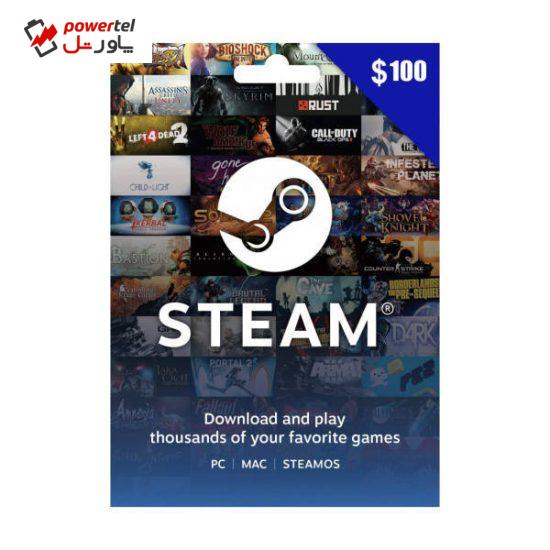 گیفت کارت 100 دلاری استیم مدل SM100