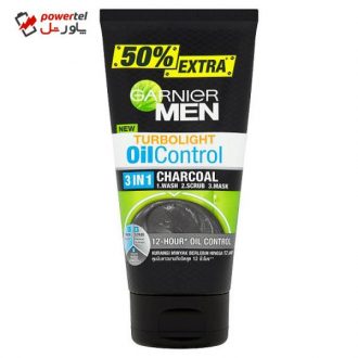 اسکراب لایه بردار پوست گارنیه مدل 3IN1 CHARCOAL حجم 150 میلی لیتر