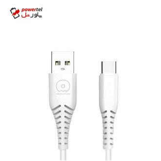 کابل تبدیل USB به USB-C دبلیو یو دبلیو مدل x152 طول 1 متر کابل تبدیل USB به USB-C دبلیو یو دبلیو مدل x152 طول 1 متر