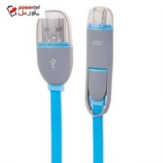 کابل تبدیل USB به microUSB و لایتنینگ الدینیو مدل LC81 به طول 1 متر