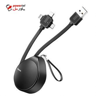 کابل تبدیل USB به microUSB / USB-C / لایتنینگ باسئوس مدل CAMLT- EP01 طول 1.5 متر کابل تبدیل USB به microUSB / USB-C / لایتنینگ باسئوس مدل CAMLT- EP01 طول 1.5 متر