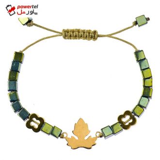 دستبند طلا 18 عیار دخترانه کرابو طرح برگ مدل Krd1011
