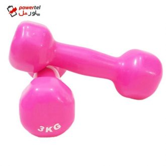 دمبل ایروبیک روکش دار 3 کیلوگرمی مدل 01-Pink بسته دو عددی دمبل ایروبیک روکش دار 3 کیلوگرمی مدل 01-Pink بسته دو عددی