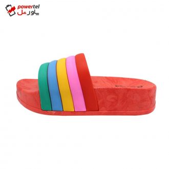 دمپایی دخترانه نیکتا طرح رنگین کمان کد K1-RD