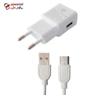 شارژر دیواری ان سی مدل NW-04 به همراه کابل تبدیل MicroUSB