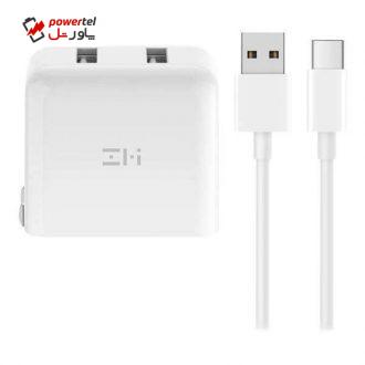 شارژر دیواری زد ام آی مدل HA622 به همراه کابل تبدیل USB-C