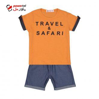ست تی شرت و شلوارک پسرانه نونا مدل 2211248-24 ست تی شرت و شلوارک پسرانه نونا مدل 2211248-24