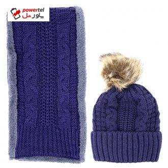 ست شال و کلاه بافتنی پسرانه مدل P8250