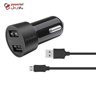 شارژر فندکی پرودو مدل PD-M8J622M همراه با کابل microUSB شارژر فندکی پرودو مدل PD-M8J622M همراه با کابل microUSB