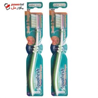 مسواک آکوا فرش مدل tooth&tongue با برس متوسط مجموعه 2 عددی