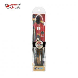 مسواک کانفیدنت مدل Golden Charcoal با برس نرم
