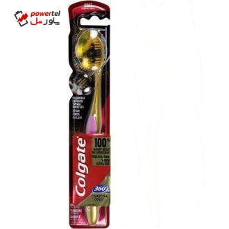 مسواک کلگیت مدل Charcoal Gold 360 با برس نرم