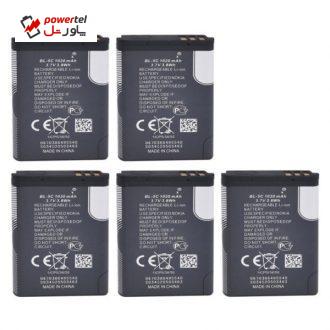 باتری موبایل مدل BL-5C با ظرفیت 1020میلی آمپرساعت مناسب برای گوشی موبایل نوکیا 5C بسته 5 عددی باتری موبایل مدل BL-5C با ظرفیت 1020میلی آمپرساعت مناسب برای گوشی موبایل نوکیا 5C بسته 5 عددی