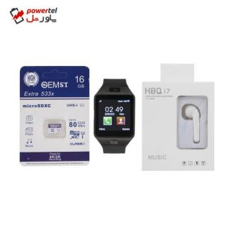 ساعت هوشمند اسمارت بیسون مدل SB-01 به همراه هندزفری اچ بی کیو مدل i7 و کارت حافظه 16 گیگابایتی ساعت هوشمند اسمارت بیسون مدل SB-01 به همراه هندزفری اچ بی کیو مدل i7 و کارت حافظه 16 گیگابایتی