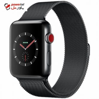 ساعت هوشمند اپل واچ سری 3 سلولار مدل 42mm Space Black Stainless Steel Case with Space Black Milanese Loop ساعت هوشمند اپل واچ سری 3 سلولار مدل 42mm Space Black Stainless Steel Case with Space Black Milanese Loop