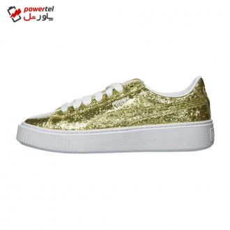 کفش پیاده روی زنانه پوما مدل Basket Platform Glitter کفش پیاده روی زنانه پوما مدل Basket Platform Glitter
