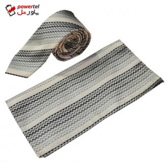 ست کراوات و دستمال جیب مردانه سزار مدل SJ68177TP