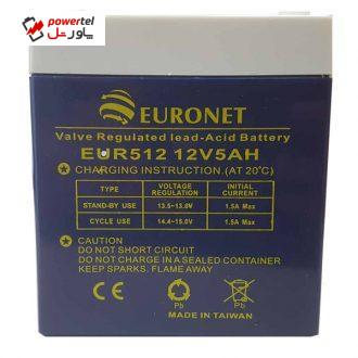 باتری یو پی اس 12 ولت 5 آمپر ساعت یورونت مدل EUR512