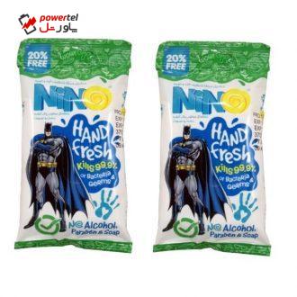 دستمال مرطوب نینو طرح Bat Man مجموعه 2 عددی