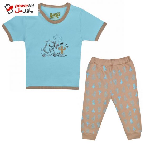 ست تی شرت و شلوار نوزادی باولی مدل بوفالو کد 2
