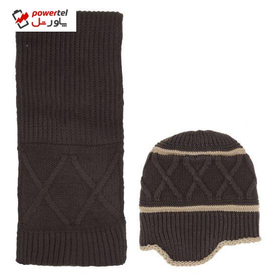 ست شال گردن و کلاه پسرانه مدل P8010