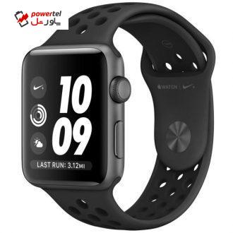 ساعت هوشمند اپل واچ سری 2 مدل Nike Plus 38mm Space Gray Aluminum Case with Anthracite/Black Band