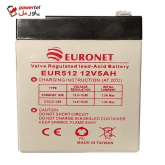 باتری یو پی اس 12 ولت 5 آمپر یورونت مدل EUR512 بسته 10 عددی