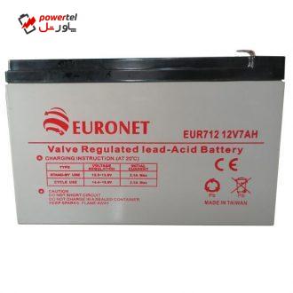 باتری یو پی اس 12 ولت 7000 میلی آمپر ساعت یورونت مدل EUR712