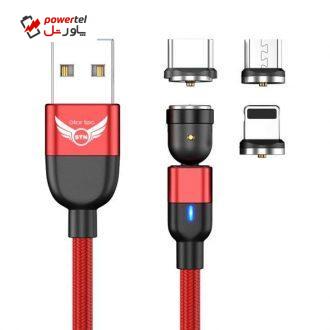 کابل تبدیل USB به USB-C/ لایتنینگ / microUSB استارتک مدل 540درجه طول 1 متر کابل تبدیل USB به USB-C/ لایتنینگ / microUSB استارتک مدل 540درجه طول 1 متر