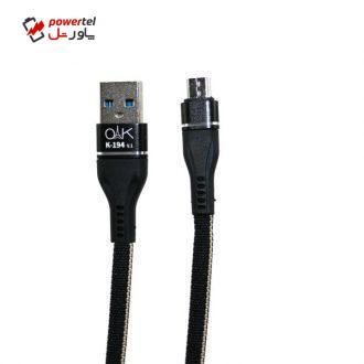 کابل تبدیل USB به microUSB اوآک مدل K-194 طول 1 متر