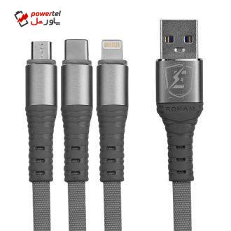 کابل تبدیل USB به microUSB / USB-C / لایتنینگ اپی مکس مدل EC – 24 طول 1.2 متر کابل تبدیل USB به microUSB / USB-C / لایتنینگ اپی مکس مدل EC – 24 طول 1.2 متر