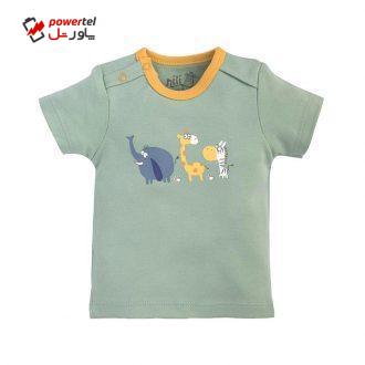 تی شرت آستین کوتاه نوزادی نیلی مدل ZOO54