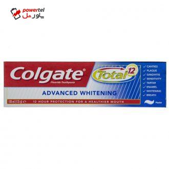 خمیر دندان کلگیت سری Total 12 مدل Advanced Whitening حجم 100 میلی لیتر