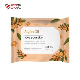 دستمال مرطوب بیول مدل Argan Oil بسته 20 عددی