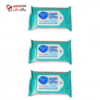 دستمال مرطوب دافی مدل Anti bacterial GN10 مجموعه 3 عددی