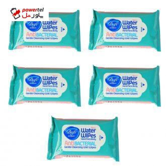 دستمال مرطوب دافی مدل Anti bacterial GN10 مجموعه 5 عددی دستمال مرطوب دافی مدل Anti bacterial GN10 مجموعه 5 عددی