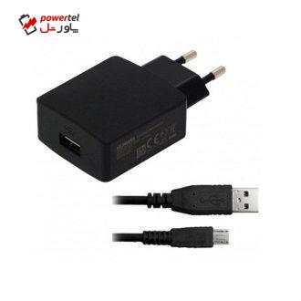 شارژر دیواری مدل HW-050200E3W همراه با کابل microUSB شارژر دیواری مدل HW-050200E3W همراه با کابل microUSB