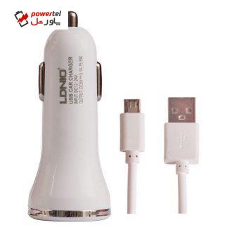 شارژر فندکی الدینیو مدل DL-C23 به همراه کابل تبدیل microUSB