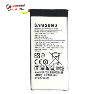 باتری موبایل مدل EB-BA300ABE ظرفیت 1900 میلی آمپر ساعت مناسب برای گوشی موبایل سامسونگ Galaxy A3 باتری موبایل مدل EB-BA300ABE ظرفیت 1900 میلی آمپر ساعت مناسب برای گوشی موبایل سامسونگ Galaxy A3