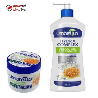 کرم ژل آبرسان آمبرلا مدل Honey حجم 600 میلی لیتر به همراه کرم ژل آبرسان آمبرلا مدل Honey حجم 250 میلی لیتر