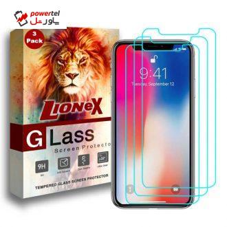محافظ صفحه نمایش لایونکس مدل UPS مناسب برای گوشی موبایل اپل iPhone X بسته سه عددی
