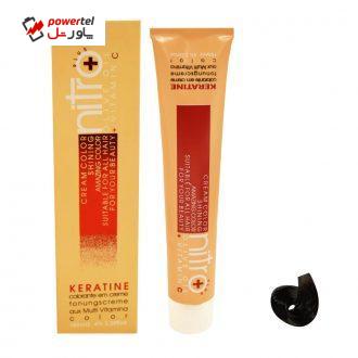 رنگ مو نیترو سری Keratine شماره 1.1 حجم 100 میلی لیتر رنگ مشکی پر کلاغی