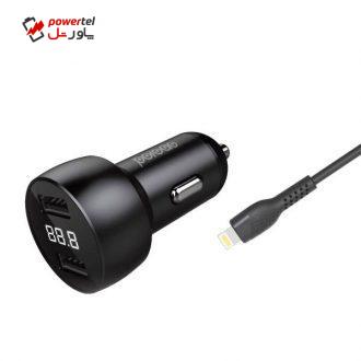 شارژر فندکی پرودو مدل PD-326L-BK به همراه کابل لایتنینگ